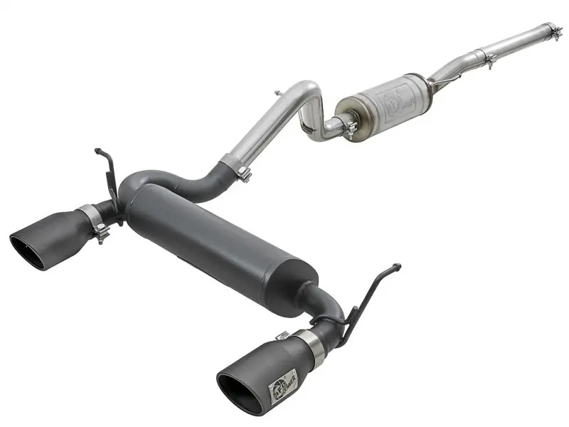 Afe Rebel Series 2.5In 409 Ss Cat-Back Exhaust W/ Black Tips 2007+ Jeep Wrangler (Jk) V6 3.6L/3.8L 1