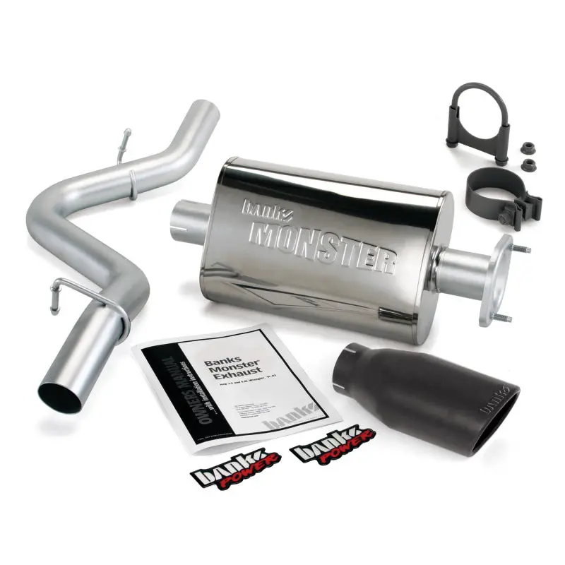 Banks Power 04-06 Jeep 4.0L Wrangler Unlimited Monster Exhaust Sys - Ss Single Exhaust W/ Black Tip 1