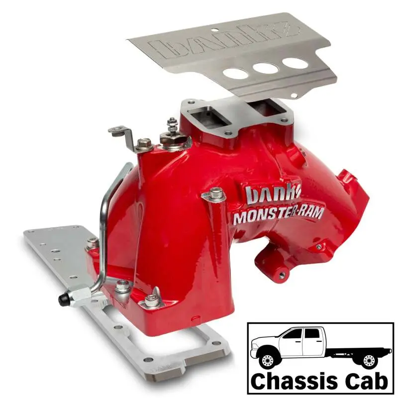 Banks Power 13-18 Dodge Ram 6.7L Monster-Ram Intake System W/Fuel Line-Chassis Cab Red 1
