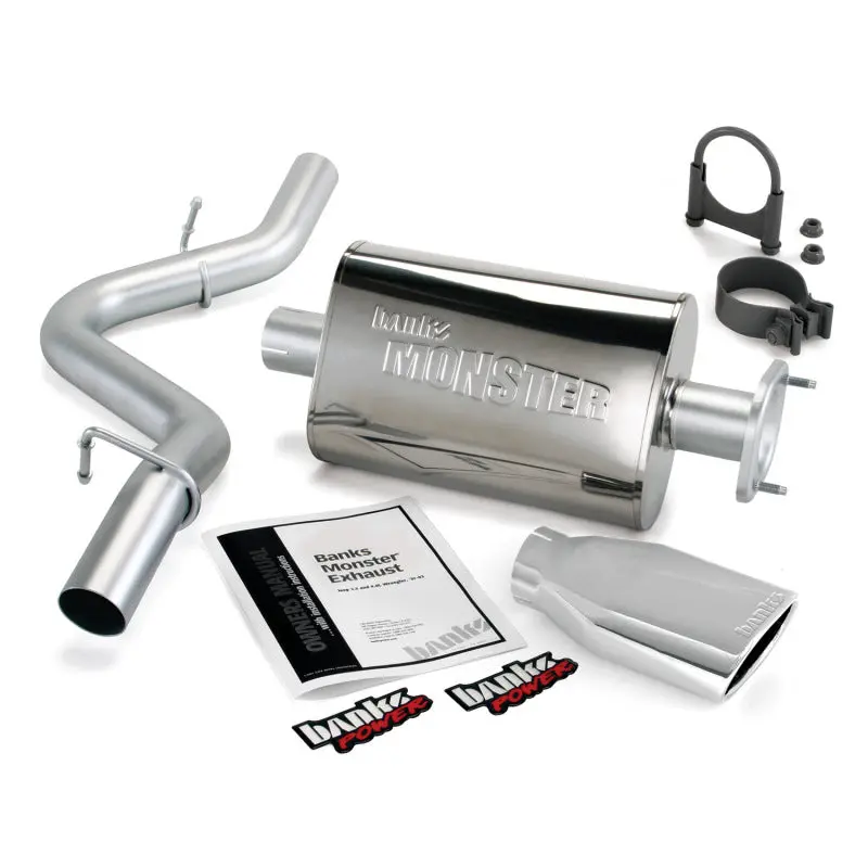 Banks Power 91-95 Jeep 4.0L Wrangler Monster Exhaust System - Ss Single Exhaust W/ Chrome Tip 1