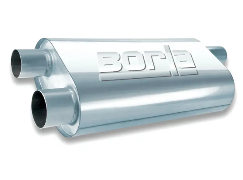 Borla Universal Oval Transverse Single 3In Inlet/2.5In Outlet 19In X 10.25In X 5.5In Turbo Muffler 1