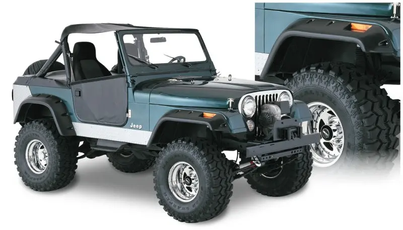 Bushwacker 59-83 Jeep Cj5 Cutout Style Flares 4Pc - Black 1