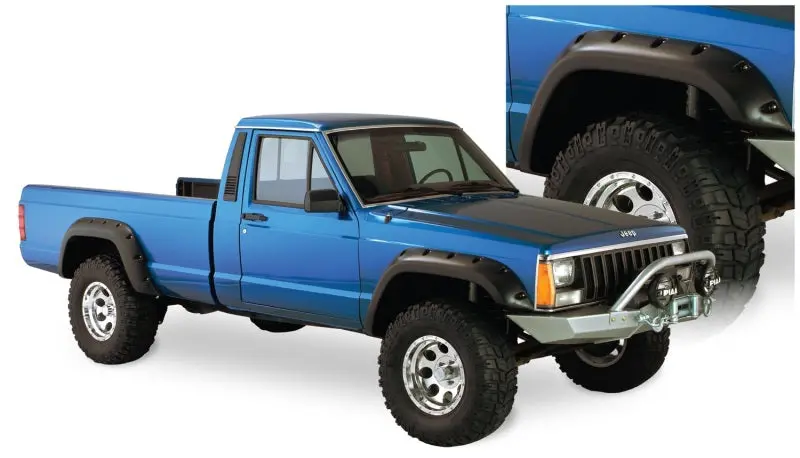 Bushwacker 84-01 Jeep Cherokee Cutout Style Flares 4Pc Fits 2-Door Sport Utility Only - Black 1