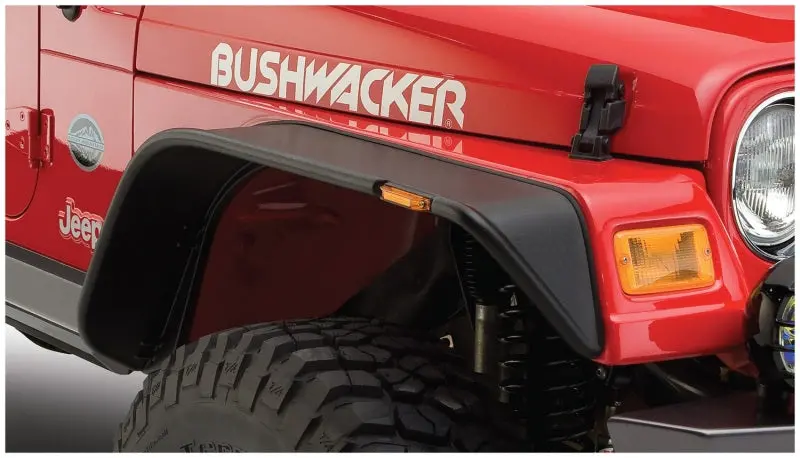 Bushwacker 97-06 Jeep Tj Flat Style Flares 2Pc - Black 1