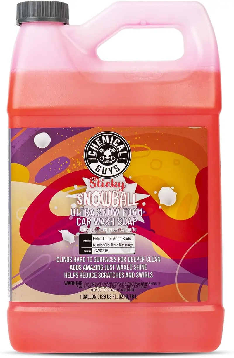 Chemical Guys Sticky Snowball Snow Foam Auto Wash - 1 Gallon - Case Of 4 1