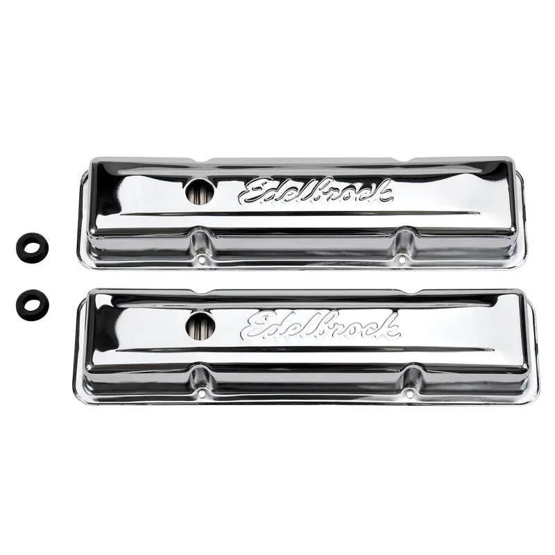 Edelbrock Valve Cover Signature Series Chevrolet 1959-1986 262-400 Ci V8 Low Chrome 1