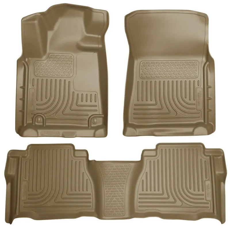 Husky Liners 2012 Toyota Tundra Double/Crewmax Cab Weatherbeater Combo Tan Floor Liners 1