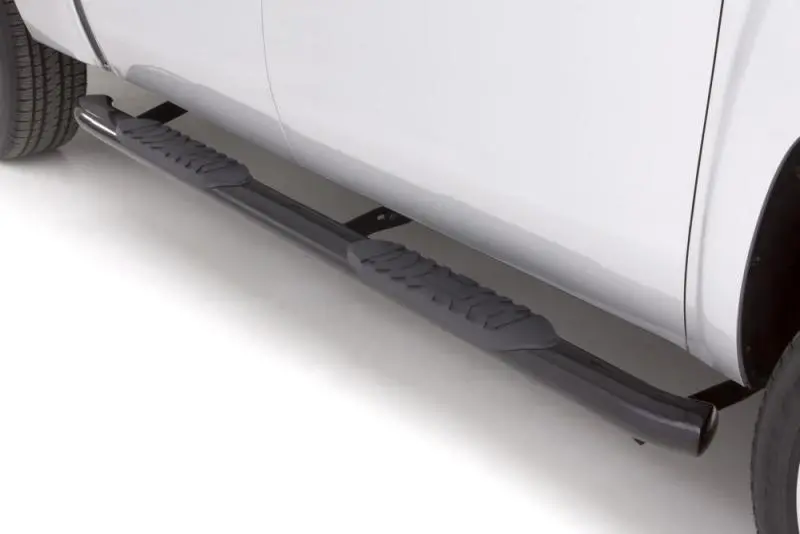 Lund 03-09 Dodge Ram 2500 Quad Cab 4In. Oval Curved Steel Nerf Bars - Black 1