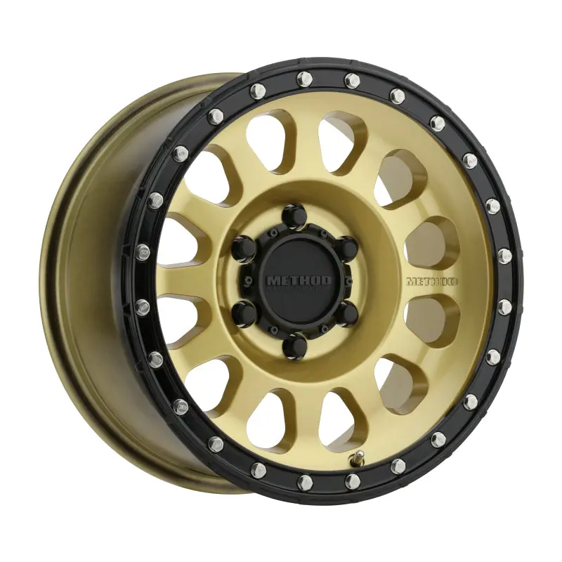 Method Mr315 17X8.5 0Mm Offset 6X5.5 106.25Mm Cb Gold/Black Street Loc Wheel 1