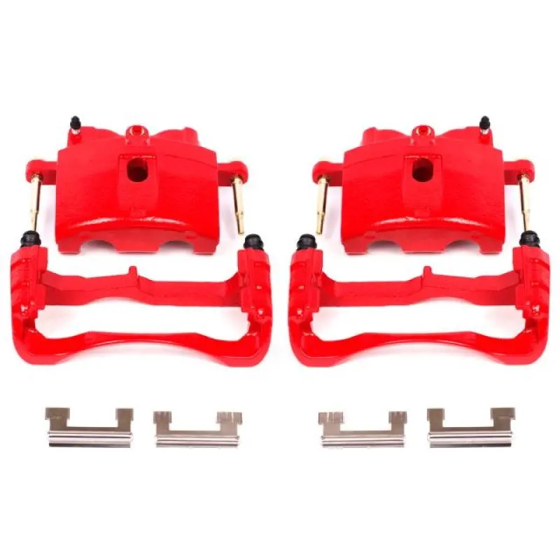 Power Stop 00-04 Cadillac Deville Front Red Calipers W/Brackets - Pair 1