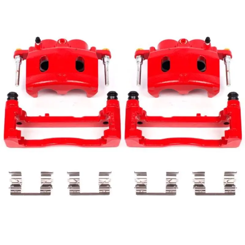 Power Stop 08-16 Cadillac Escalade Front Red Calipers W/Brackets - Pair 1