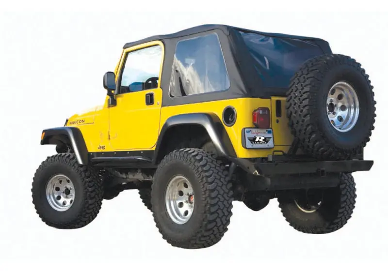 Rampage 1997-2006 Jeep Wrangler(Tj) Excludes Lj Unlimited Frameless Soft Top Kit - Black Diamond 1