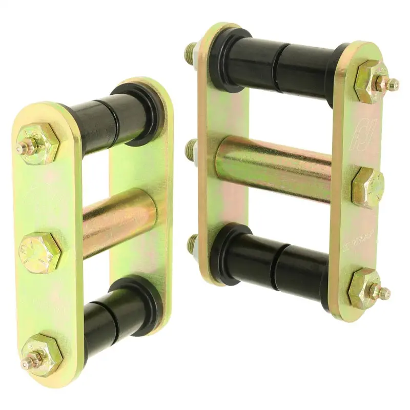 Rockjock 76-86 Cj Hd Leaf Spring Shackles Rear W/ Urethane Bushings Hd Greasable Bolts Pair 1