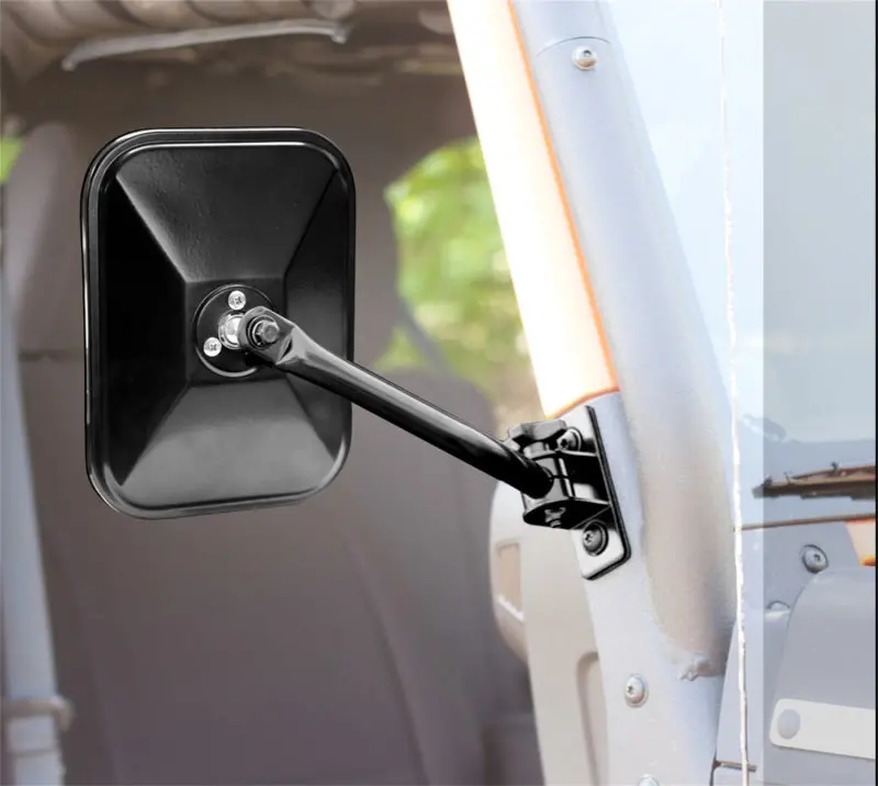 Rugged Ridge 97-18 Tj Jk Black Rectangular Quick Release Mirrors 1