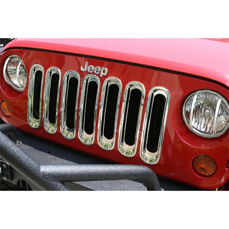 Rugged Ridge Grille Inserts Chrome 07-18 Jeep Wrangler 1