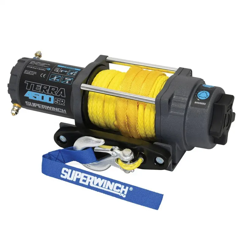 Superwinch 4500 Lbs 12V Dc 1/4In X 50Ft Synthetic Rope Terra 4500Sr Winch - Gray Wrinkle 1
