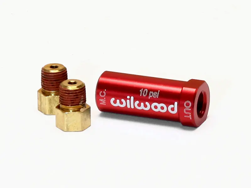 Wilwood Residual Pressure Valve - New Style W/ Fittings - 10# / Red 1