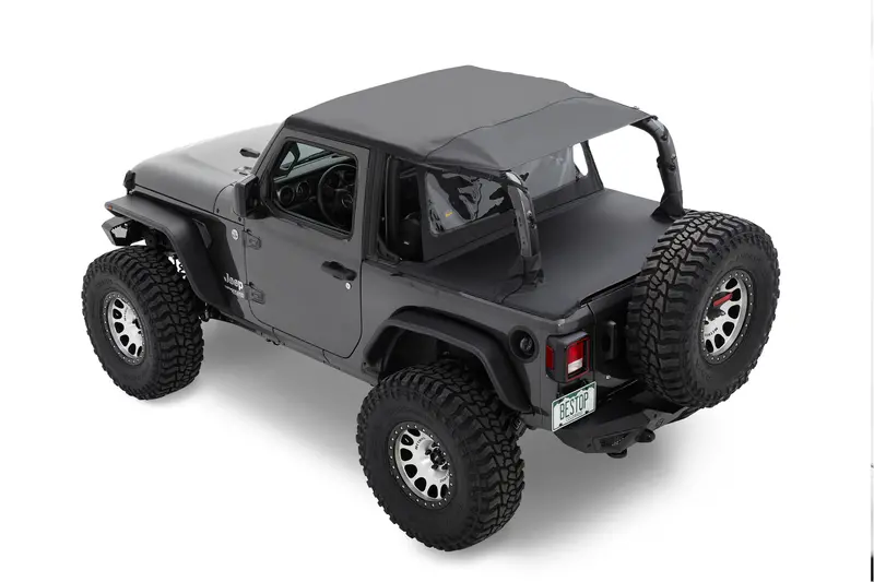 Bestop Header-Style Bikini Top For Jeep Wrangler Jl – 2-Door, 2018–2022, Black Diamond (Model #52607-35) 1