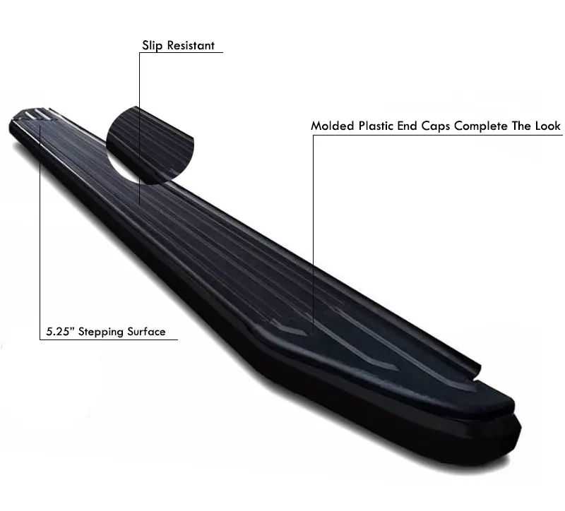 Black Horse Off Road Pr-Hy169Bk Peerless Running Boards – Matte Black, Heavy-Duty Steel, Universal Mount 1
