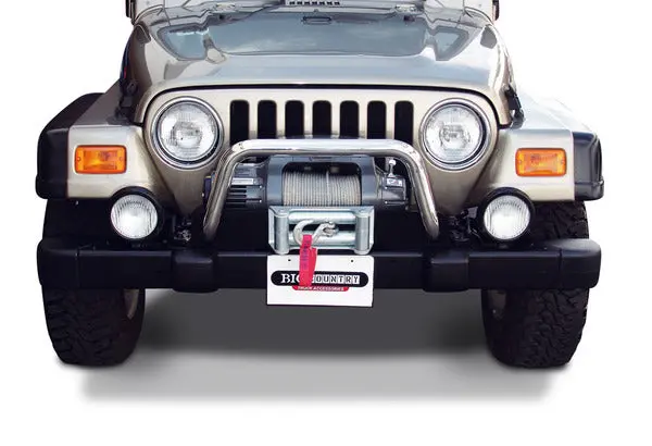 Go Rhino 23633Mps Polished Stainless Steel Winch Guard – Heavy-Duty Front Bumper Protection 1