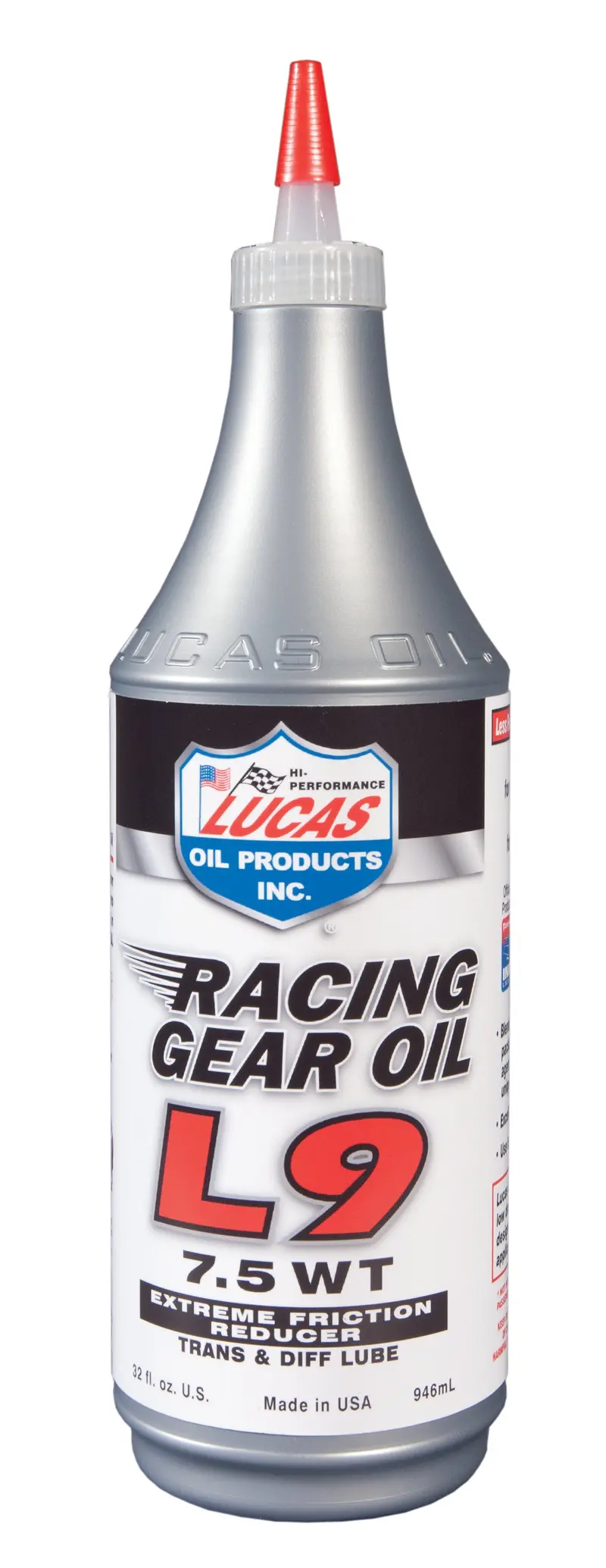 Lucas Oil L9 Racing Gear Oil — Heavy-Duty Synthetic 75W-90 1