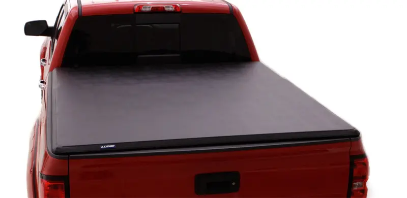 Lund Hard Fold Tonneau Cover – 969452 Weather-Resistant Black Retractable Truck Bed Cover 1