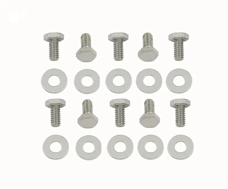 Mr. Gasket Hex-Head Timing Cover Bolt Kit – 10-Pack With Washers (1/4" Thread) 1