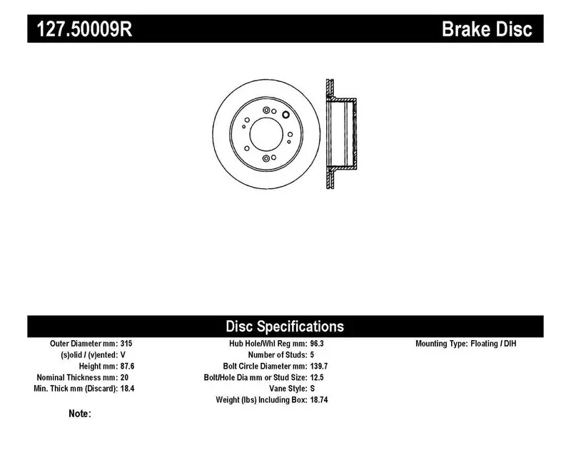 Stoptech 127.50009R Drilled And Slotted Rear Brake Rotor – Sport Series 1