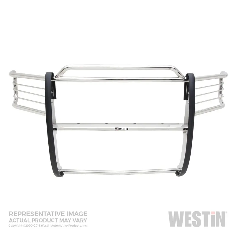 Westin Sportsman Polished Stainless Steel Grille Guard With Dual Hood Bars (45-3800) 1